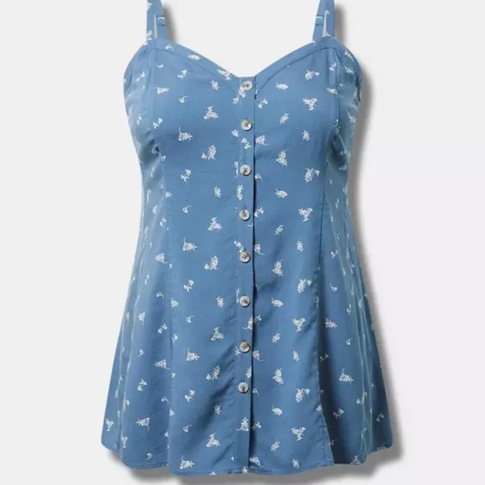 Torrid Blue Floral Fit & Flare Cami